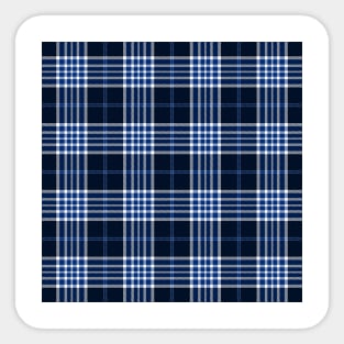 Blue Black and White Tartan Plaid Pattern Sticker